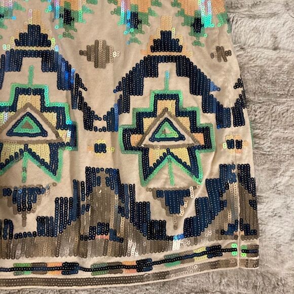 : : EXPRESS Sequin Tribal Print Mini Skirt : : - Picture 10 of 14